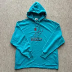 ☆*☆様 美品 スヌーピー PEANUTS ターコイズ パーカー L 裏毛スウェ