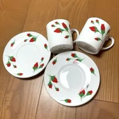 イブサンローラン　バラ柄 カップ・ソーサー2客セット