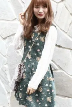 dazzlin　花柄ゴブラン織りノースリーブワンピース