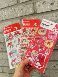 マイメロ　50周年　ウォーターシール　3枚セット　　韓国　3Dシール　サンリオ