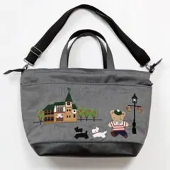 familiar ファミリア 灰トートバッグ 神戸限定 大容量　マザーズバック鞄