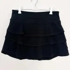 イデオロギー スコート ティアード フリル S 黒 ゴルフ トレーニングウェア