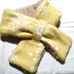 北欧イエロー☆6重ガーゼ＆ボアマフラー
