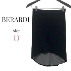 BERARDI 前後アシンメトリースカート　ひざ丈スカート　ブラック　おしゃれのサムネイル