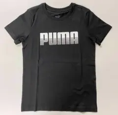 新品 130 ★ PUMA プーマ ジュニア 半袖 ロゴ Tシャツ ブラック