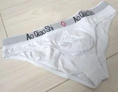 【新品】ホワイトハーフバックパンツハイレグローライズビキニブリーフMメンズ下着