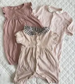 70 ロンパース 3点セット 女の子 まとめ売り 保育園 着替え用 春夏秋