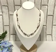 倉庫在庫処分! 新品 とんぼ玉 パープル×クリア ロングネックレス TL-015