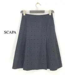 B0517/極美品【38/M相当】スキャパ/スカート/黒/綿/レースのサムネイル