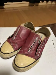 コンバース　レザー　アシンメトリー　レッド　サイズ9