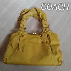 COACH_パーカー レザー サッチェル_イエロー