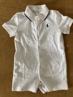 【美品】ラルフローレン ロンパース 12M ポロ 白　80cm ☆交渉可☆