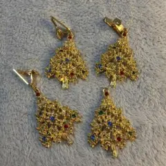 クリスマスツリーブローチ4個セット