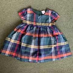 【baby GAP】 チェック柄ワンピース 6-12ヶ月