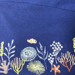 graniph クマノミとサンゴ刺繍のTシャツ　ブルー　グラニフのサムネイル
