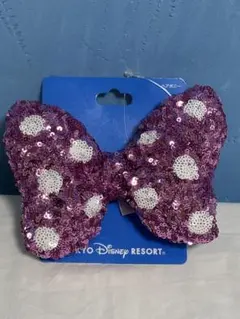 ディズニー　ミニー　ヘアゴム　ヘアポニー　リボン　スパンコール