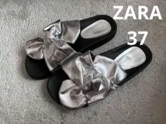 新品★ザラZARA ベーシックコレクション　リボンサンダル シルバー　37のサムネイル