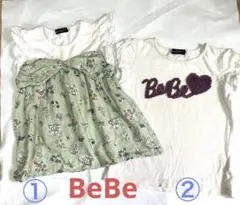 ★お値下げしました★BeBe 女の子 トップス Tシャツ 2枚組 110.120