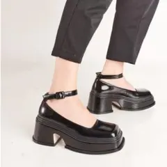 【美品】jeffrey campbell 厚底ワンストラップパンプス