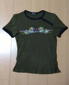 Ba-tsu 半袖 Tシャツ ドラゴン刺繍 カーキのサムネイル