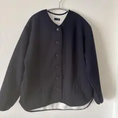【新品値札付き】ネイビー ボタン付き フリースジャケット LLサイズ