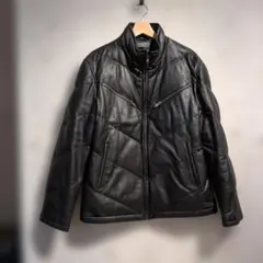 90s-00s WIND ARMOR レザーダウンジャケット ブラックのサムネイル