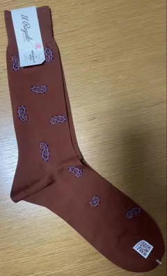 イルレガロILRegalo ペイズリー柄 ソックス ブラウン 25-27cmのサムネイル
