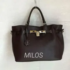 MILOS ミロス ダークブラウン ショルダー トートバッグ ハンドバッグ 本革のサムネイル