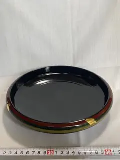 漆器盆 黒色 金色装飾「箔ちらし」　未使用