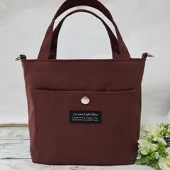 帆布　トートバッグ　ボルドー