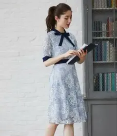 tocco closet ボウタイりぼん フラワーレース ワンピースのサムネイル