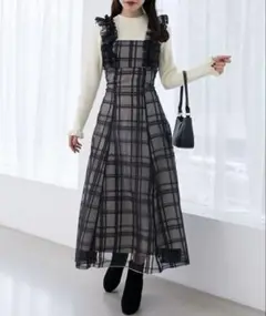 MAJESTIC LEGON ショルダーフリルドッキングワンピ