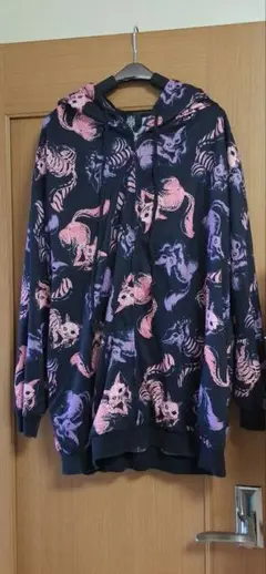 Drughoney チェシャ猫総柄パーカー