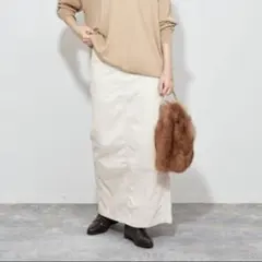 Plage チノスカート ナチュラル 36 ロングスカート　タイトスカート