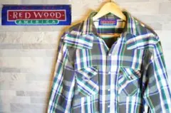 90s RED WOOD チェックシャツ M アメカジ　USA古着