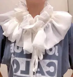 マルチway つけ襟　フレア付け襟　フリルつけ襟　フレアたすき掛け