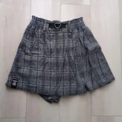 キュロット　パンツ　グレー　チェック柄　140サイズ