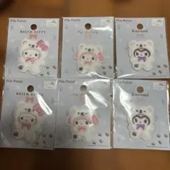 【新品未使用】サンリオ　ふわふわスノー　シールワッペンワッペン 6枚セット