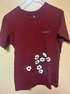 mont-bell モンベル 花柄ロゴTシャツ L ボルドーのサムネイル