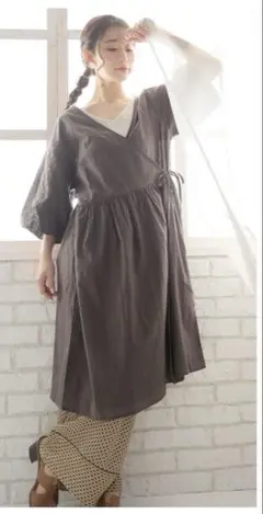 ハッピーマリリン【FROM INDIA】 袖レース カシュクールワンピースのサムネイル