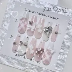 No.25 ネイルチップ 量産型 フレンチガーリー 韓国系 スナ系