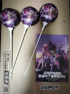 DIGIMON BEATBREAK 非売品ロリポップ3本セット+冊子+ステッカー