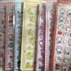 u*4様 3DSTICKES可愛いキャラクター立体シールセット7枚セット