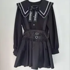 ブラックフリルセーラー襟セットアップ