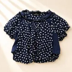 美品 トリココムデギャルソン 総柄シアートップス フリル カラフル 日本製 M トリコ コムデギャルソン カットソー シアー フリル 総柄 ボーダー
