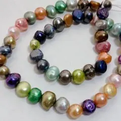 cs403/SALE！淡水パール◇マルチカラー　バロック形1連