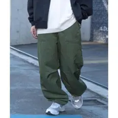 ?MAISON CLUB ベーシックオーバーサイズカーゴパンツ カーキ メンズ