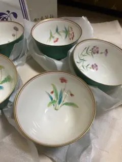 香蘭社　湯呑　五客