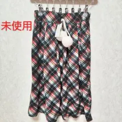 未使用 AFRICA TARO チェック柄 フレアスカート ウエスト総ゴム仕様のサムネイル