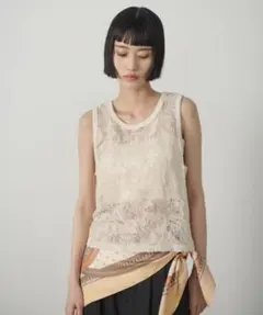 AIC. エーアイシー コード刺繍レースタンクトップ アイボリーのサムネイル